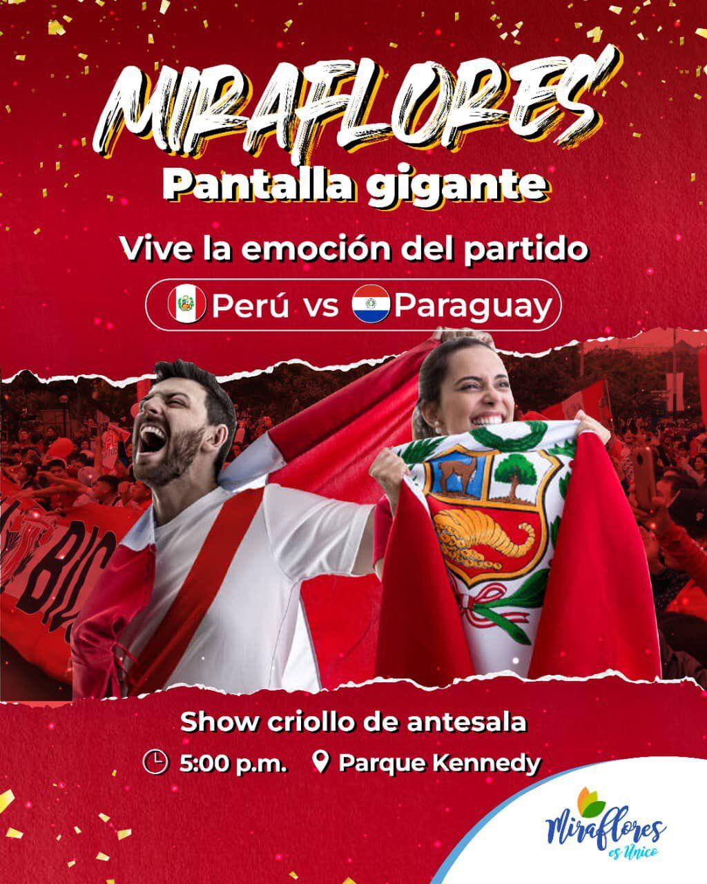 Onde assistir o Perú x Paraguai na tela grande