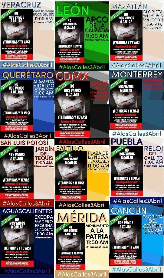 National March - 03 April against the revocation of mandate - AMLO