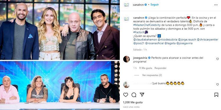 „Factor X“ und „MasterChef Celebrity Colombia“ werden neue Zeitpläne haben. Foto: Instagram @canalrcn