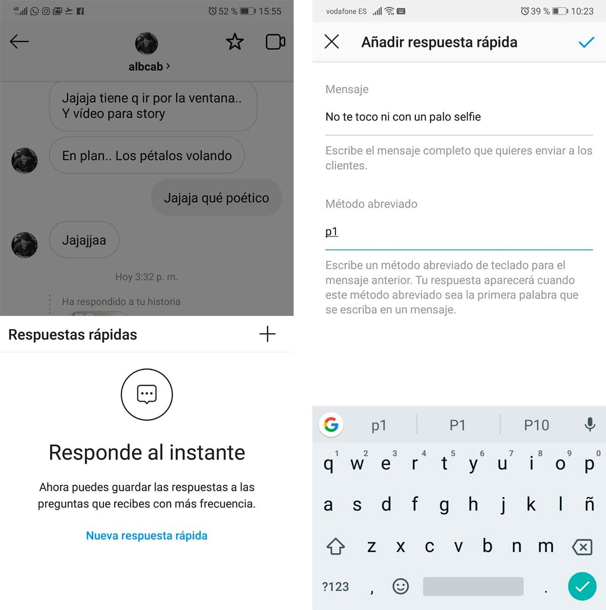 Réponse rapide sur Instagram. (photo : Ascenso.org)