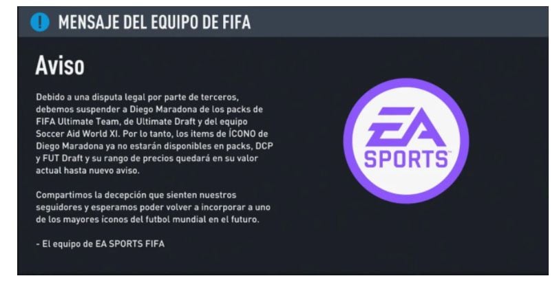 Maradona outside FIFA