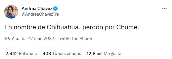 Chumel Torres s'en est pris à Andrea Chavez