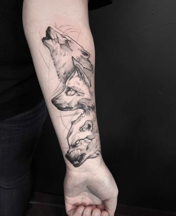 Tatuagem de lobos. Fonte: Pinterest.