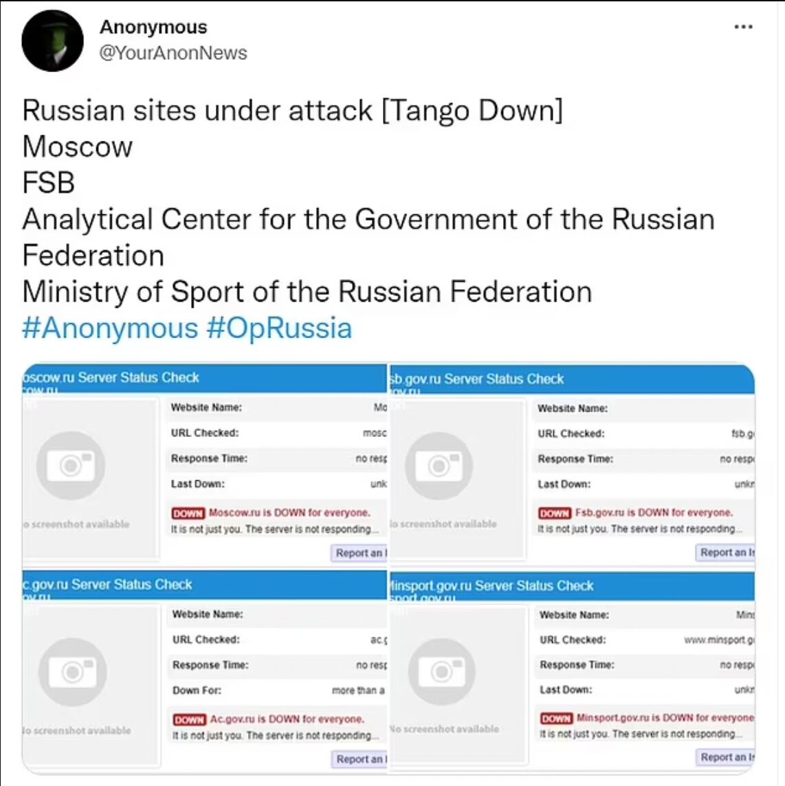 Anonymous ha affermato di aver violato la Banca centrale russa e di aver dato un ultimatum di 48 ore per pubblicare 35.000 file segreti