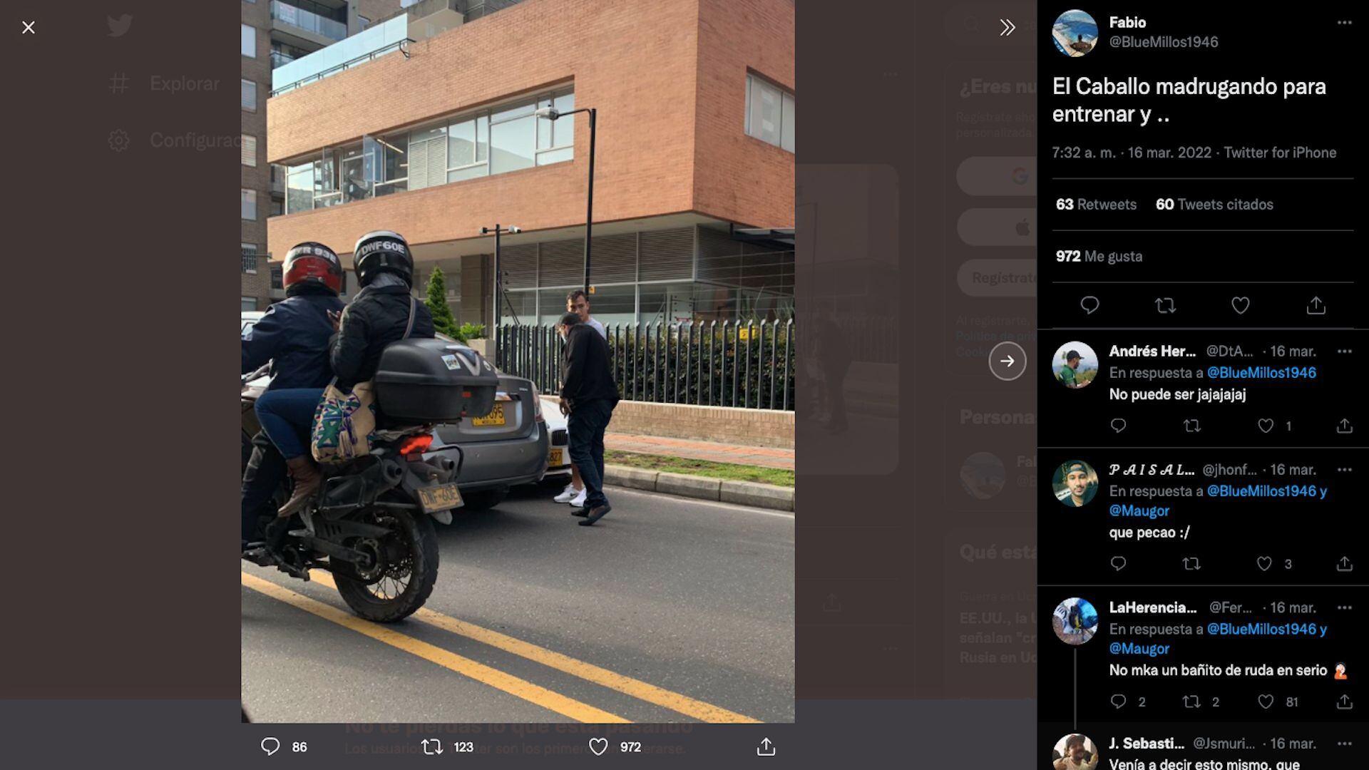 Ricardo « Caballo » Márquez a été victime d'un accident de la circulation à Bogotá/ (Twitter : @BlueMillos1946)