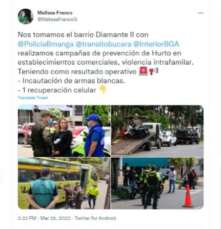 De cette manière, le secrétaire de l'Intérieur a montré que les contrôles antivol sont constants. Photo : Twitter @MelissaFrancoG