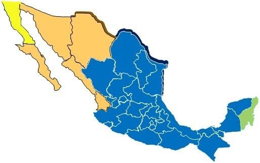 Mexico has 4 time zones