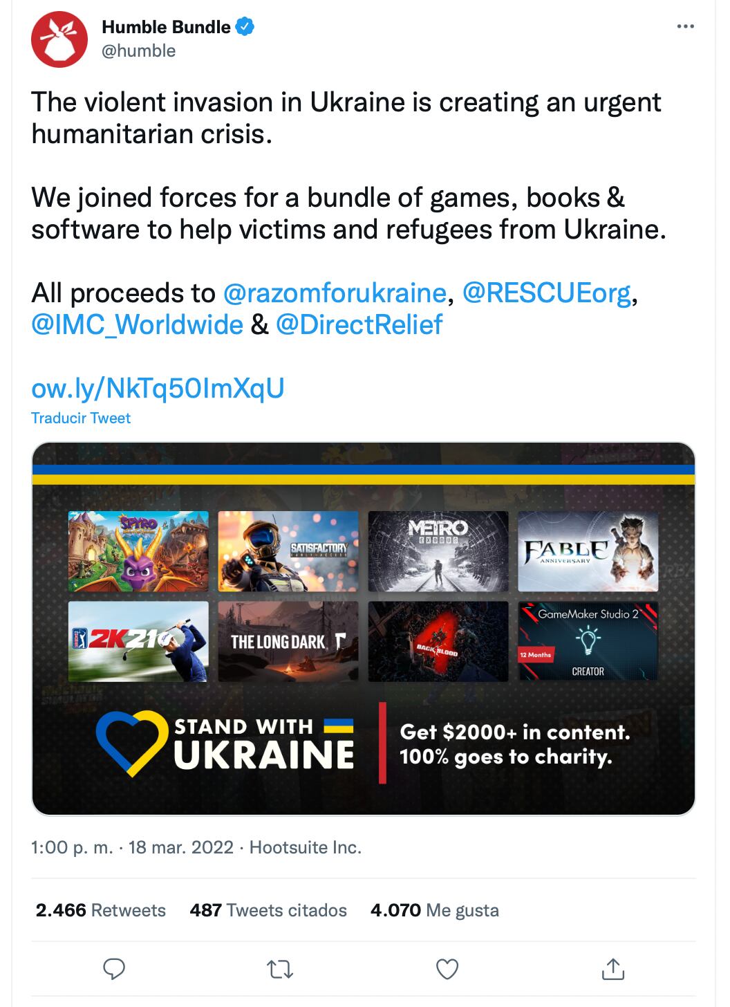 Humble Bundle. (photo: Twitter)