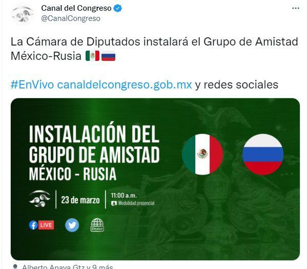 câmara dos deputados méxico rússia