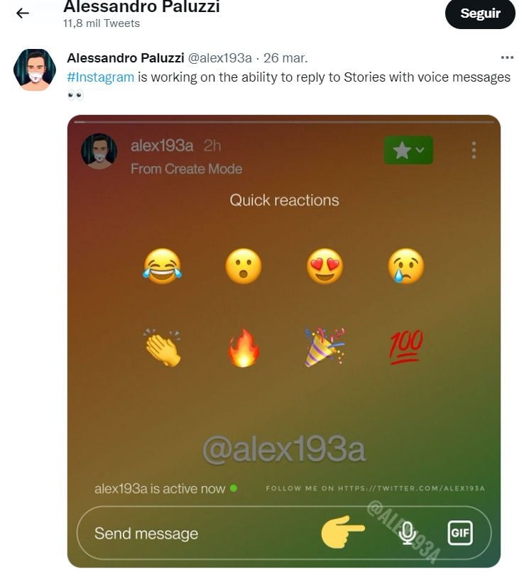 Instagram arbeitet an einer Funktion, um Geschichten mit Sprachnachrichten zu beantworten (Alessandro Paluzzi)